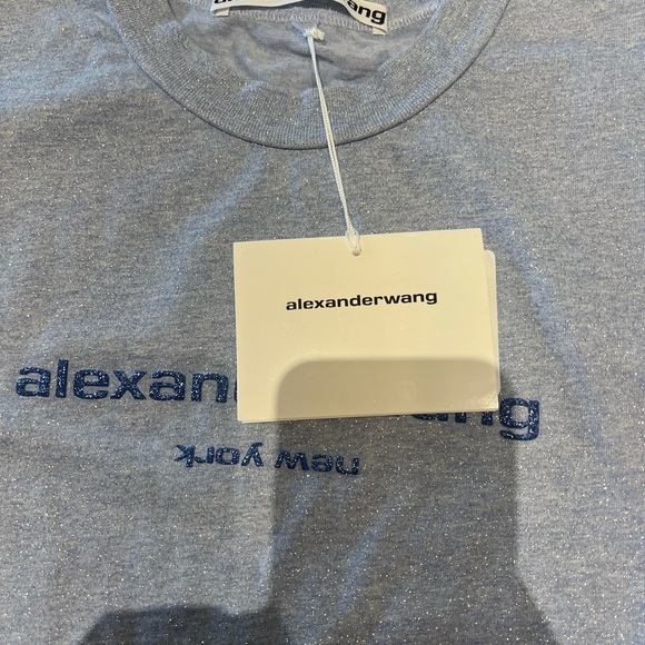 Alexander Wang Blue Glitter TShirt - Picture 3 of 8